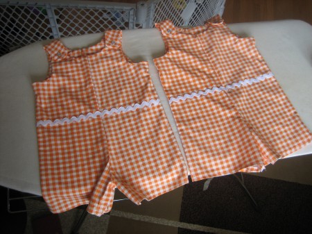 Orange checked jumpers